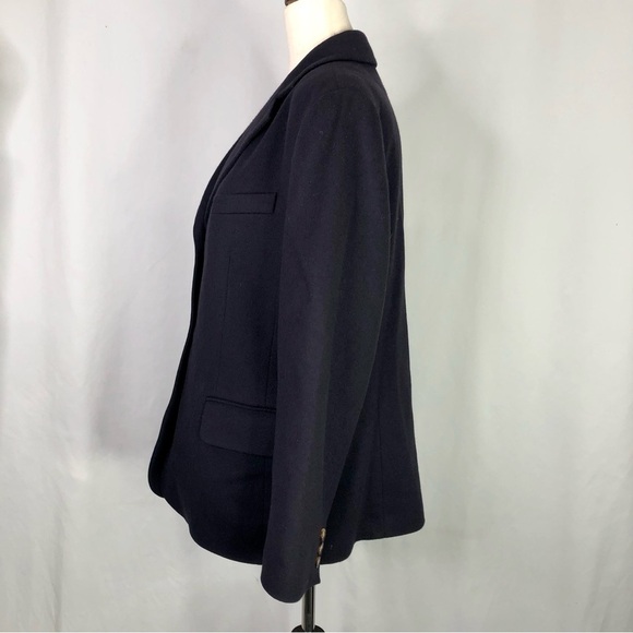 VINTAGE L.L. Bean blazer black soft wool cashmere blend classic three button 12P - Picture 4 of 10